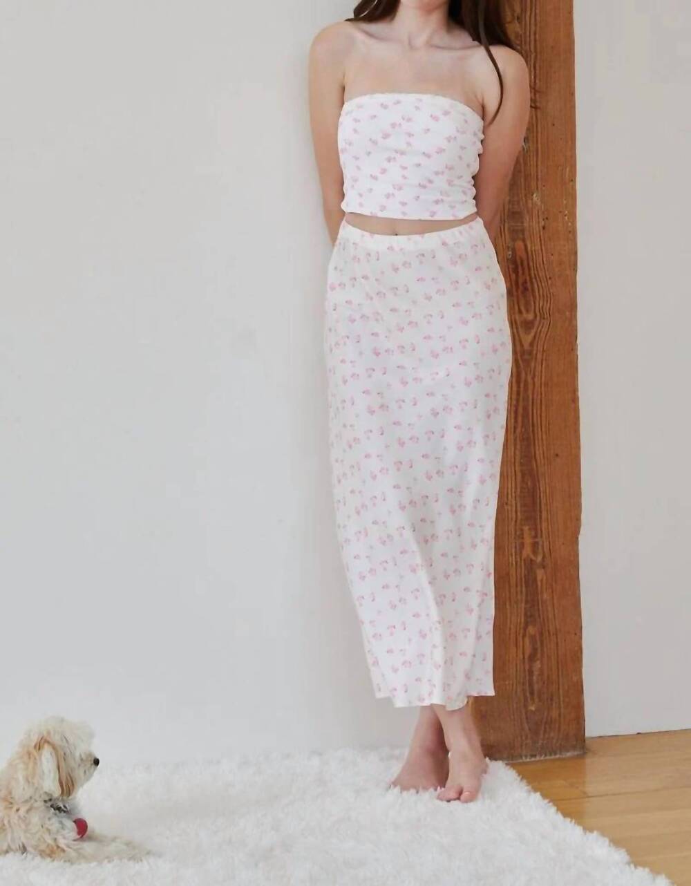 NEW THEME girl's alexa pastel ditsy tube top in floral